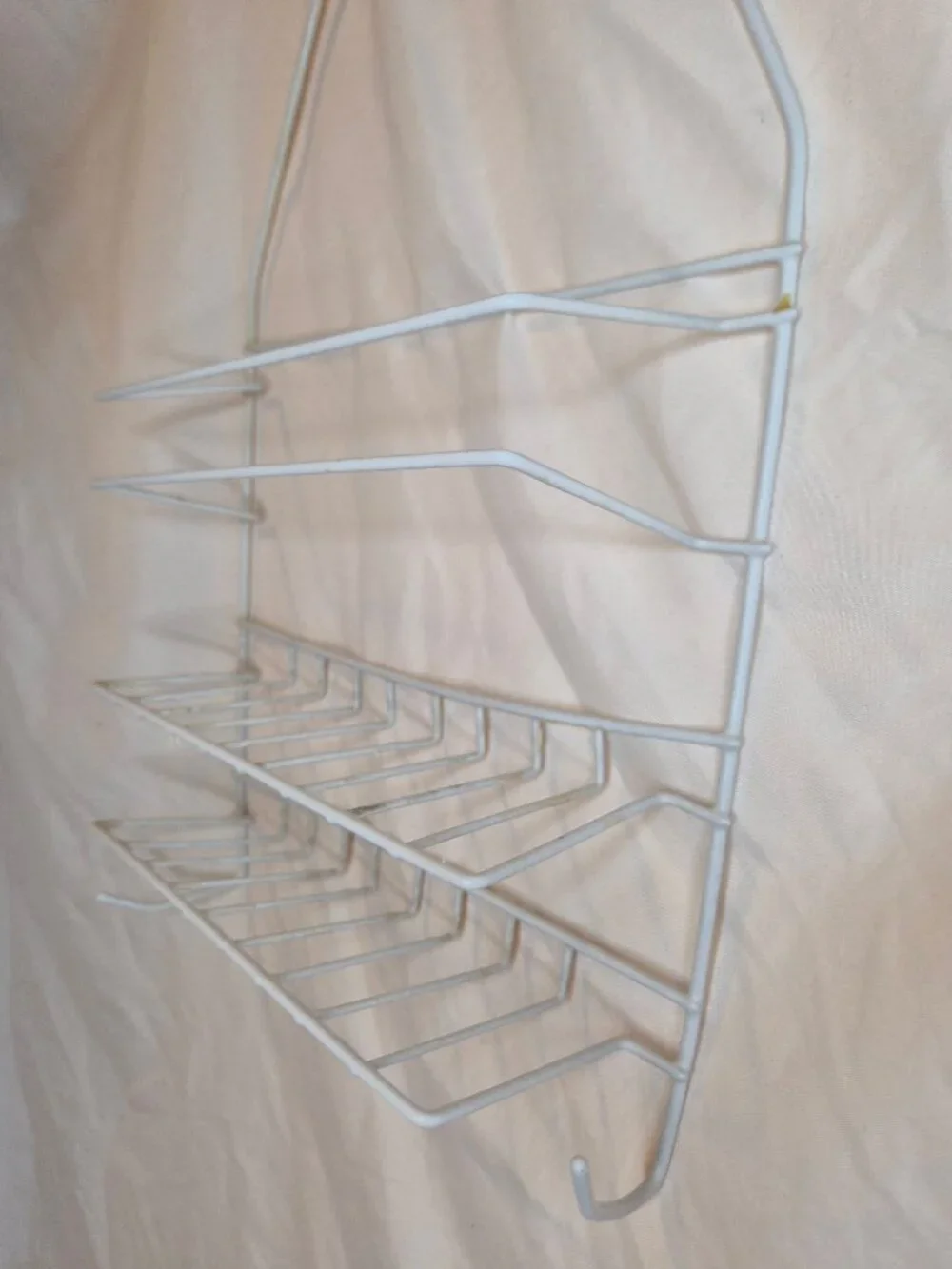 White Over-The-Shower Caddy Wire Organizer Bathroom Storage Shelf Used Condition